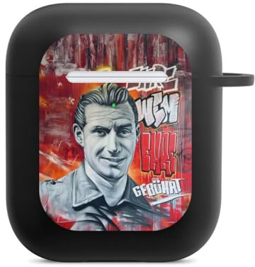 Hülle mit Karabiner kompatibel mit Apple AirPods (1. Generation) Case schwarz Schutzhülle mit Schlüsselanhänger 1. FC Kaiserslautern Fritz Walter 1. FCK