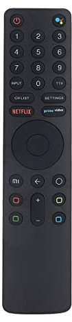 eyYvxmep XMRM-010 Vocale Bluetooth per Mi Box 4X 4K Smart TV Android TV per 4S 4K L65M5-5ASP, Nero