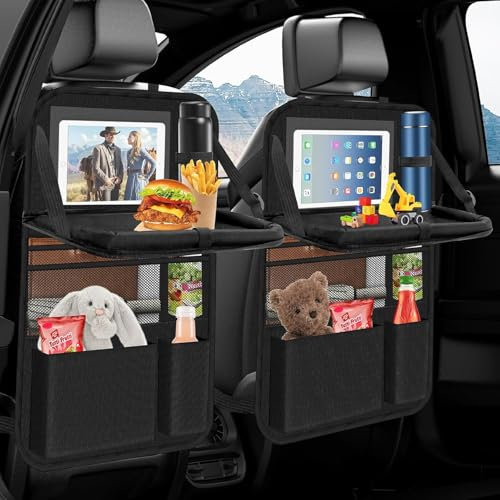 SZPXXX 2 Stück Autositz Organizer für Mercedes Benz Viano (W639) 2010-2014, Rücksitz Organizer mit Faltbar Tisch,Tablet/Telefon Aufbewahrung,Kinderspielzeug-Aufbewahrung