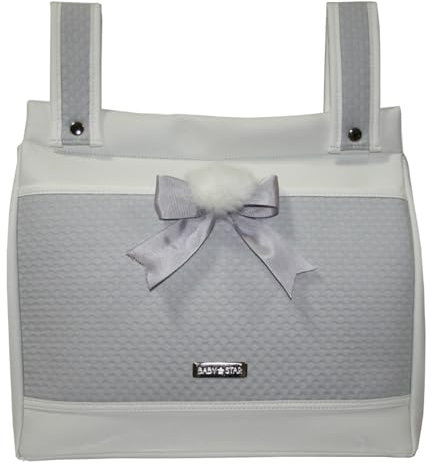 Baby Star Bolso Talega para silla de paseo universal (Blanco/Gris)