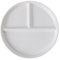 Dxcaicc 3 Compartment Divided Dinner Plates White Porcelain Round Portion Control Grid Diet Plate Tray Reusable Dishes for Camping Picnic,Big 9.5 inches