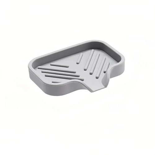 Soap dish,Self draining soap tray,Suitable for showers, Bathrooms, And kitchens, keeping soap dry and easy to clean (Gray)