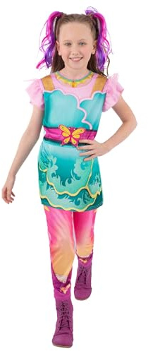 Smiffys Unicorn Academy Ava Costume for Kids, Official Licensed Girls Fancy Dress Outfit with Colorful Printed Jumpsuit Inspired by Magical Unicorn Academy Character Age 4-6