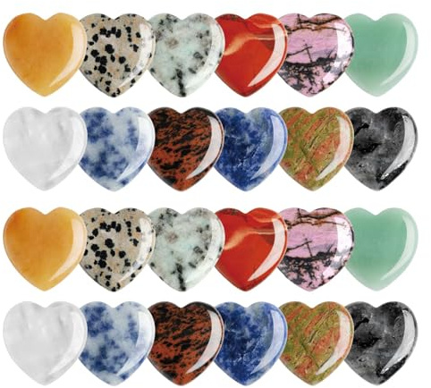 Edelsteine HerzHeilsteine Set, Geschenk 20 Stück Kristall Edelsteine für Liebhaber,Steine für Valentinstag Gastgeschenke Mitgebsel Chakra Steine Mineralien Trommelsteine Yoga Deko