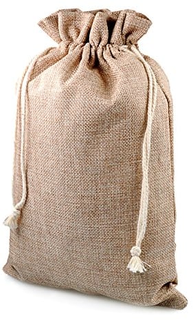 Geschenk-säckchen für Weihnachten, 4 Stück im Set, Jute-säckchen, Jute-sack, Jute-beutel, Stoff-beutel, Natur Säckchen, Sack, Beutel, Größe: XL (29,5 cm x 20,5 cm), Farbe beige/natur, Marke Ganzoo®