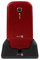 Doro 2404 Telefono Cellulare 2G Dual SIM a Conchiglia per Anziani con Pulsante d'Emergenza e Base per Ricarica (Rosso/Bianco)