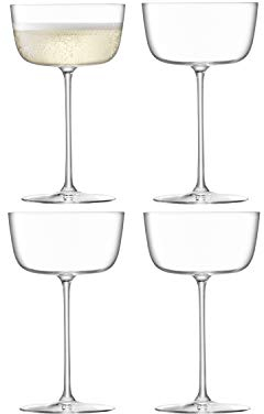 LSA International Borough Cocktailschale, Glas, Clear, 4 Stück (1er Pack), 4