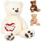 BRUBAKER XXL Teddybär 100 cm Weiß mit einem Einen Engel ohne Flügel nennt Man Mama Herz Stofftier Plüschtier Kuscheltier