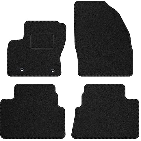 M MOTOS Velours Standard fussmatten Auto kompatibel mit Ford Kuga I 2008-2012 - Standard, Gewebt, Schwarz fußmatten Auto - Erleben Sie neuen Fahrkomfort mit einem Velours- Auto fußmatten Satz für Ih