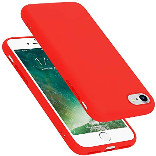 Cadorabo cover compatibile con Apple iPhone 7 / 7S / 8 / SE 2020, cover in silicone liquido per iPhone 7 / 7S / 8 / SE 2020, custodia in silicone, resistente ai graffi - LIQUID ROSSO