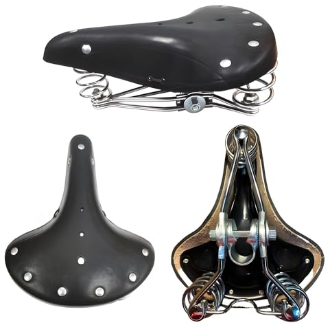 Fahrradsattel BGB-902 schwarz Ledersattel Retro Sattel Fahrradsitz Hollandrad gefedert