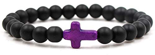 Armband Armreif Armkette Damen Mode Herren Naturstein Armbänder Set Paar Stein Kreuz Perlen Glück Armbänder & Armreifen Schmuck Für Männer Bestes Geschenk-Zt373-5