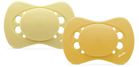 Dodie Schnuller, anatomisch, Öko, konzipert für 0-6 Monate, Gelb, 2 Stück, BPA-frei, widerstandsfähig