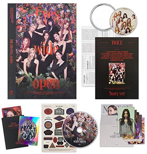 TWICE 2nd Album - EYES WIDE OPEN [ STORY ver. ] CD + Photobook + Message Card + Lyric Poster + Sticker + Photocards