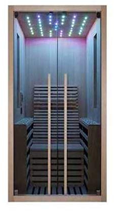 Bagno Italia Sauna infrarossi per due persone 100x130 cm con funzione bluetooth cromoterapia irradianti in carbonio