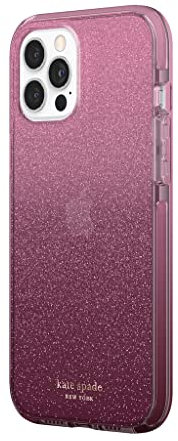 Kate Spade Defensive Hard Case for iPhone 12 Pro Max - Glitter Ombre Magenta