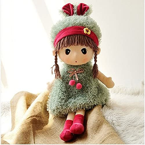 Qchomee Poupée de Chiffon Fille Mignonne Jouet en Peluche Bébé Douce Poupée Ornement Maison Mini-Princesse Plush Toys Toddler Cadeau de Naissance Anniversaire Valentin Noël-45CM