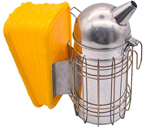 JIXIN Fumoir d'abeille avec Fumoir en Acier Inoxydable Guard, 4 par 12 Pouces