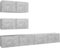vidaXL TV Schrank Set 4-TLG. Wohnwand Anbauwand Schrankwand Wandschrank Hängeschrank Lowboard Fernsehschrank HiFi-Schrank TV Möbel Betongrau Holzwerkstoff