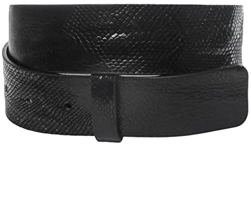 Luca Kayz Ledergürtel Wechselgürtel ohne Wechselschnalle Classic SIENA 4cm Black Schwarz 100cm