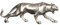 IDYL Moderne Skulptur Figur Resin Jaguar | Silbergrau | Masse: 48x10,5x15 cm | Material: Polyresin (Kunststein) | Dekoration für den Wohnbereich