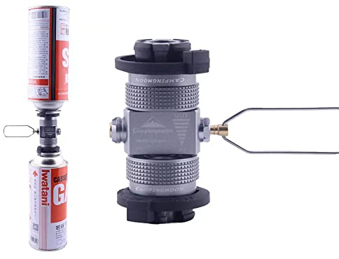 Campingmoon Propan-auf-Butan-Adapter, tragbarer Gastankadapter für den Außenbereich,Kanister-Schalthebel, Camping-Kanister-Entlüftungsventil (2xZ11+Z15)