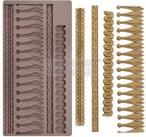 Redesign with Prima Redesign Decor Moulds Décor Mould CECE-Tassel Fringe-5x10x8mm Crafting Resin Molds for air Dry Clay DIY Projects Funiture Dresser, Chocolate,Cake,Candy,Backery,Soap,Polymer Clay