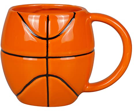 Ceramic Basketball Coffee Mug 14 oz Novelty Coffee Mug for Men Women Basketball Coach Gifts for Birthday Christmas Housewarming Holiday Basketball Party