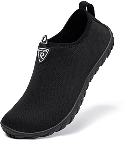 Racqua Men&Women Aqua Socks for Hiking Surf Diving Sport Quick-Dry Water Shoes Breathable Pool Beach Swim Shoes Black EU35= UK 3