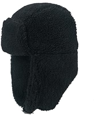 Unisex Winter Warme Mütze Weiche Mütze aus Lammfell Gepolsterte Strickmütze verdickte Kunstpelzmütze Fliegerhat Ohrenschützer aus Lammfellimitat kein Rand weiche Schneehut gemütlich Ohrenwärmer-Cap