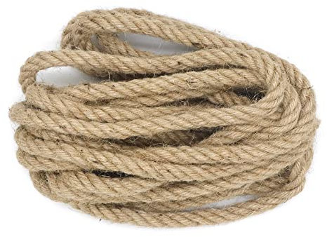IMROPE - Corda di iuta naturale intrecciata da 1,27 cm, 4 fili, per fai da te, artigianato, giardino, decorazione della casa, amaca, per interni ed esterni