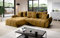 Vigo Velvet Monolith Ecksofa in L-Form 280 cm x 190 cm - Schlafsofa mit Bettkasten - Couch mit Stauraum und Kissen - Sofa mit Schlaffunktion - Ausziehbares Schlafsofa - Farbe: Gold (M-48)