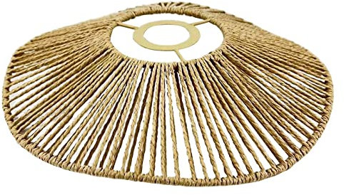 Fonowx Abat-Jour en Corde tissée Abat-Jour Rustique pour Lampe de Plafond Boho Abat-Jour Suspendu pour Salon, Jaune