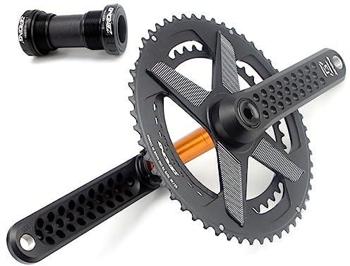 LHHL 170mm Rennrad Kurbelgarnitur 50–34 Zähne 52–36 Zähne 53–39 Zähne Kettenblatt Set GXP Fahrrad Kurbelarm Für 8‑12 Gang Rennrad Mit Innenlager (Color : Black, Size : 52-36T)