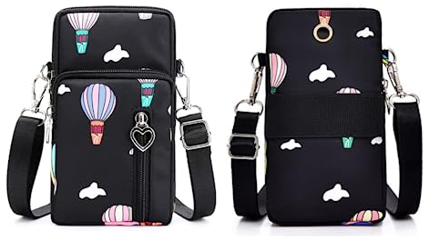 LTLSZRN Borsa a Tracolla da Donna in Nylon, Mini Portafogli con Porta Cellulare, Fascia da Braccio con Porta Cuffie, Messenger (Palloncino)