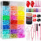 2068pcs Elastic Hair Bands Kit, 2000 pcs Mini Hair Rubber Bands with Organizer Box, Soft Small Girl Hair Ties, Colorful Baby Rubber Bands Set with Hair Tail Tools, Hair Ties, Hair Clips