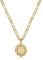 KissYan Initialen-Halskette für Damen, 14 Karat vergoldet, runde Buchstaben-Anhänger-Halskette, Hauptstadt-Monogramm-Halskette, Alhpabets von A-Z, Figaro-Kette, modische Halskette (Goldenes U)