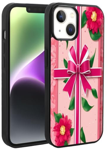 Xioolia Custodia per iPhone 15 14 12 13 11 7 8 6s 6 Pro Max Plus mini XR X XS Max SE con rosa Fowers-Art cc7 custodia protettiva in gomma TPU nera