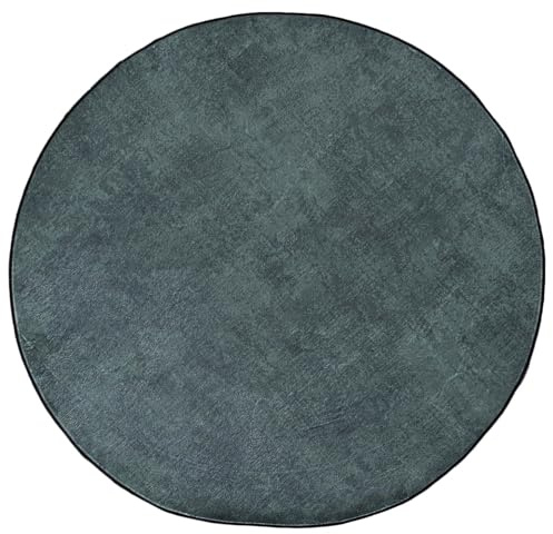Mazovia Teppich Rund - Abstraktes Vintage - Modern Designer Teppich - Waschbar rutschfest Kurzflor - Weich Teppich für Wohnzimmer - Fußbodenheizung geeignet - Grün 200 x 200 cm