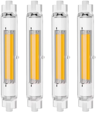 EIMOPE R7S LED 118mm 30w Dimmbar Glühbirne, R7S LED Leuchtmittel, 30W R7S LED Dimmbar Lampen ersetzt 200w 300w Halogen Lampen, Warmweiß 3000K 3000LM, Kein Flackern, 4er Pack