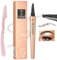 3D Wasserdichter Augenbrauenstift, 2024 Neuer Magischer Eyebrow Pencil mit 4 Gabelspitze, Augenbrauenstift Härchenzeichnung mit Augenbrauentrimmer, für Schnell Trocknend (02Dunkelbraun)