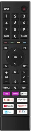 AULCMEET ERF3C80H Telecomando vocale sostitutivo compatibile con Hisense 4K OLED Smart TV 65A71GQTUK 55A72GQ 50A79GQNE 50A7GQTUK 65A77GQTUK 75A7GQ 75A70GQ