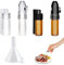 4 Piece Bottle Spice Powder Tool with Spoon,Snuff Bullet Snorter 1.7 Inch Height Small Storage Bottle with Mini Funnel Bottle Cap and Spoon Integrated Portable Storage Bottle for Outdoor Travel Kit