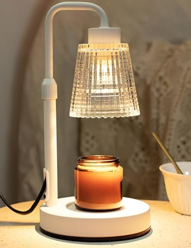 Kerzenwärmer Lampe, Einstellbare Höhe Kerzenwärmer Timer Dimmbar Home Decor Wax Melts Warmer für Glaskerzen mit 2 Glühbirnen