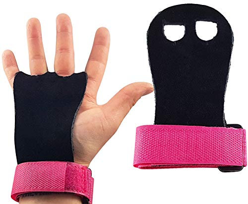 ✮Marque Française✮ Paire de manique Gym Enfant/Adulte ✮Garantie A Vie✮ Gants Gym en Cuir en Cuir|4 Tailles 2 Couleurs|Protection Paumes pour Exercice Traction/Barre/Gymnastique/Poids (NOIR, L)