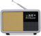 LEMEGA CR7 Mini radio DAB+ portatile con Bluetooth (batteria fino a 12 ore, FM, IPX4, impermeabile, custodia in legno, superficie in pelle, cordino, doppia sveglia, timer per il sonno, 40 preselezioni