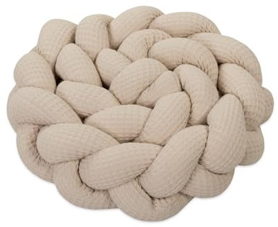 babybay Baby Kuschelschlange Waffelpiqué (Made in EU) - Kuschelschnecke in vielen Farben und Größen, Nackenrolle, Kopfschutz für Wickeltisch (Sand, 200cm)