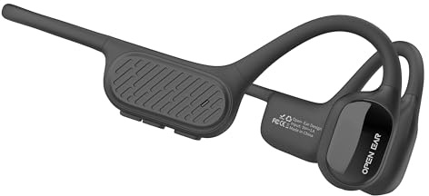 Open Ear Bone F1 Casque de Sport à Conduction osseuse sans Fil avec Micro intégré, Normes CE, blutetooth 5.4, étanchéité Full Waterproof IP68, mémoire vive intégrée 32go (~6000 Tracks) (Noir)