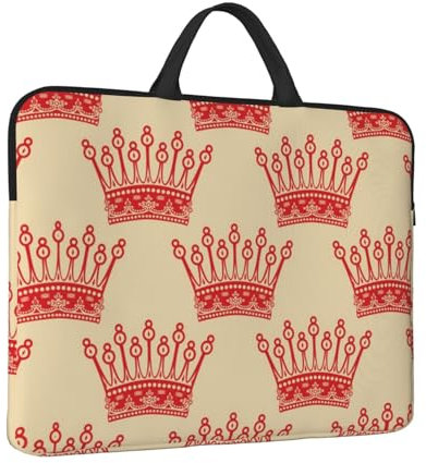 ESNAIUVCD Red Crown Print Protective 14 Inch Laptop Case,Laptop Sleeve with Handle Compatible,Carrying Computer Bag