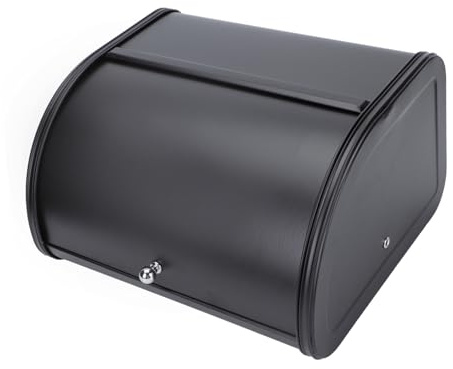 Amosfun Iron Bread Box with Flat Cover Design Large Space inside Kitchen Bread Bin for Home and Shop Storage
